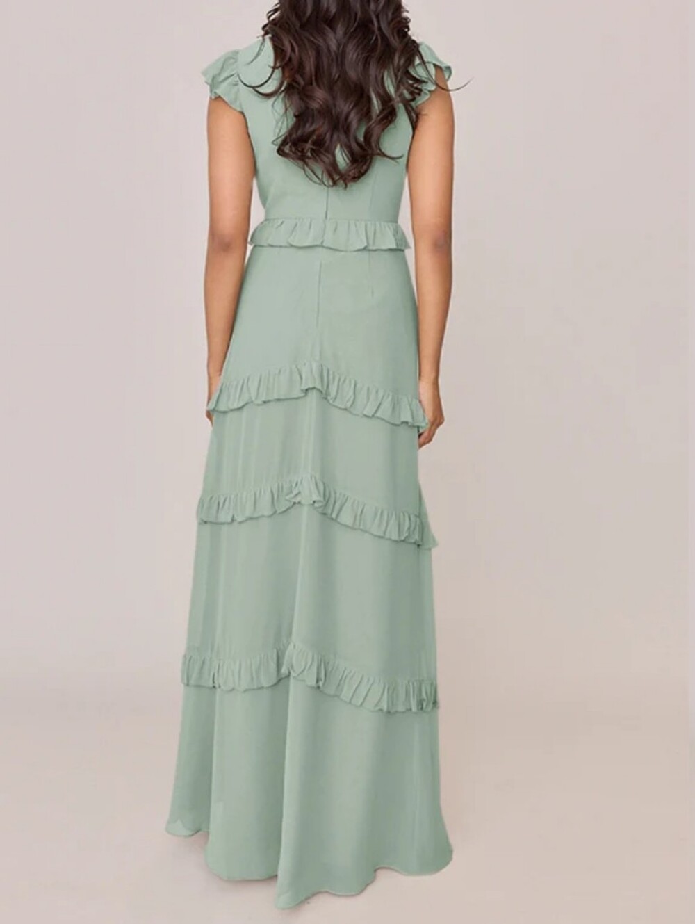 Revelry Amelia Dress Size 14 Sage Green Chiffon Long Formal Maxi Bridesmaid - Picture 3 of 17